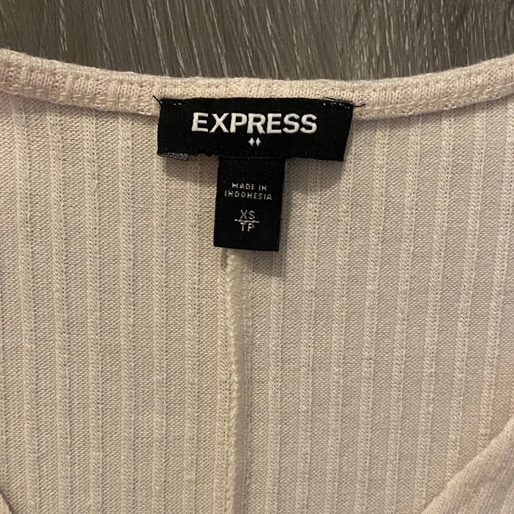Express Cream Ribbed Bodysuit - Picture 2 of 4